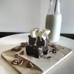 Brownie with ice cream on top