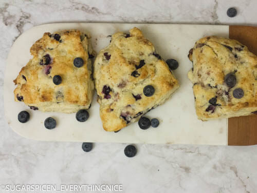 blueberry scones kept on a plate
