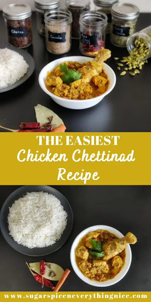 chettinad chicken served with rice