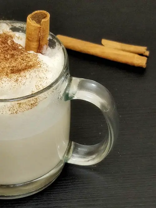 starbucks chai tea latte with cinnamon stick