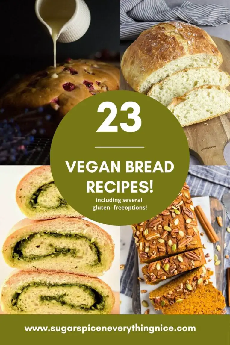 Vegan Bread Recipes PIN with 4 different vegan bread photos