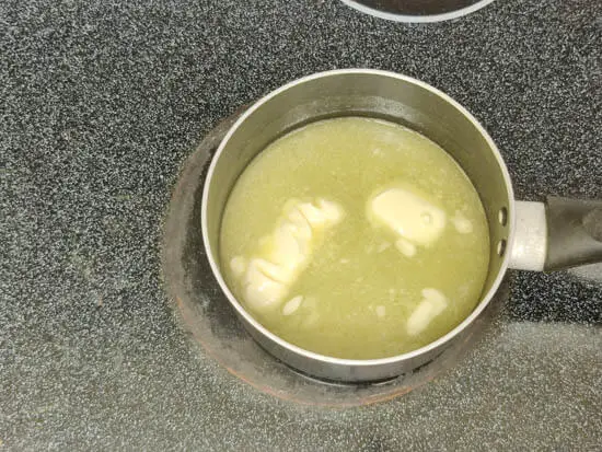 rum glaze being prepared over stove top