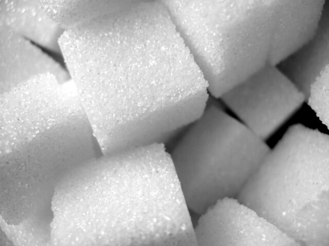 cane sugar in the form of sugar cubes