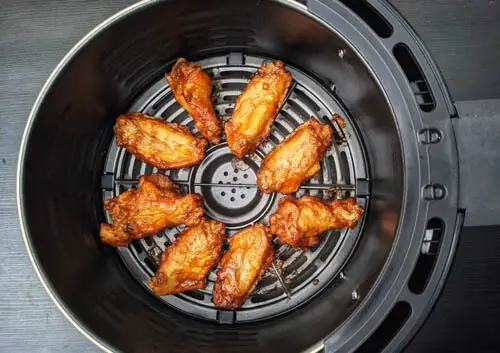 frozen chicken wings in the air fryer after cooking