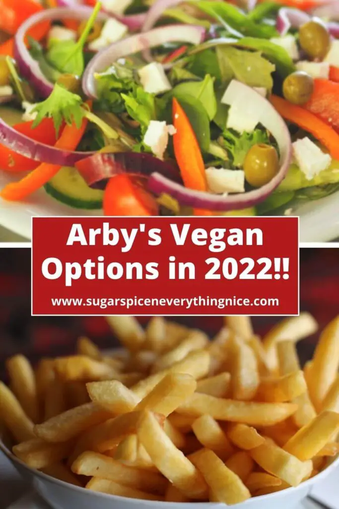 Arby's chopped salad and fries. Arby's vegan option PIN