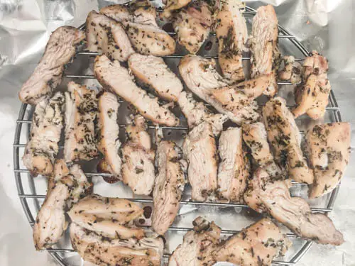 baked and shredded chicken breasts