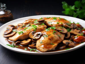 Delicious Ina Garten Chicken Marsala (Easy Recipe) ina garten chicken marsala made with chicken breast and mushrooms and marsala sauce on a white plate